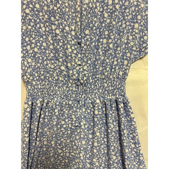 SIENNA SKY Baby Blue and White Flowered Flowy Dress - Picture 2 of 7